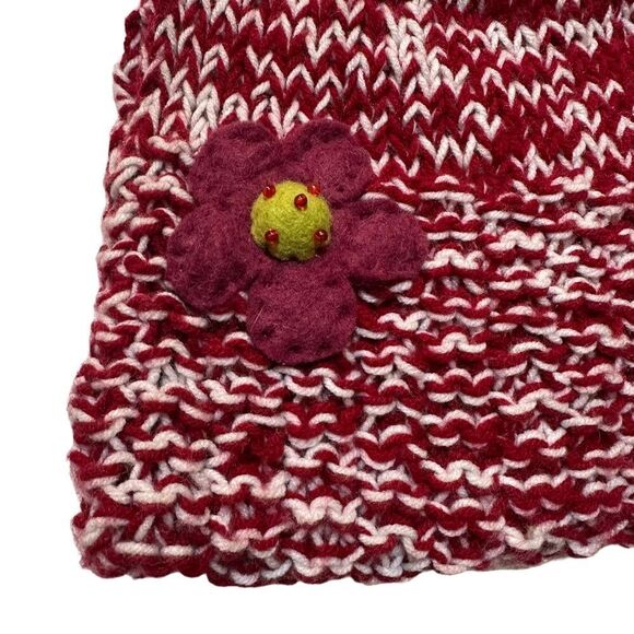 Vintage hand crocheted knit purse/handbag w/round bamboo handles - Picture 7 of 14